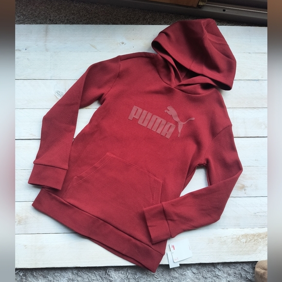 Puma Big Kids Boys Vibe Check Pack Sweatshirt Pullover Hoodie Red - Picture 1 of 4